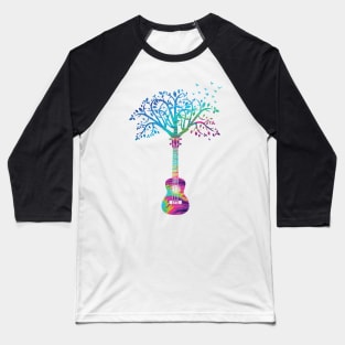 Ukulele Tree Colorful Texture Baseball T-Shirt